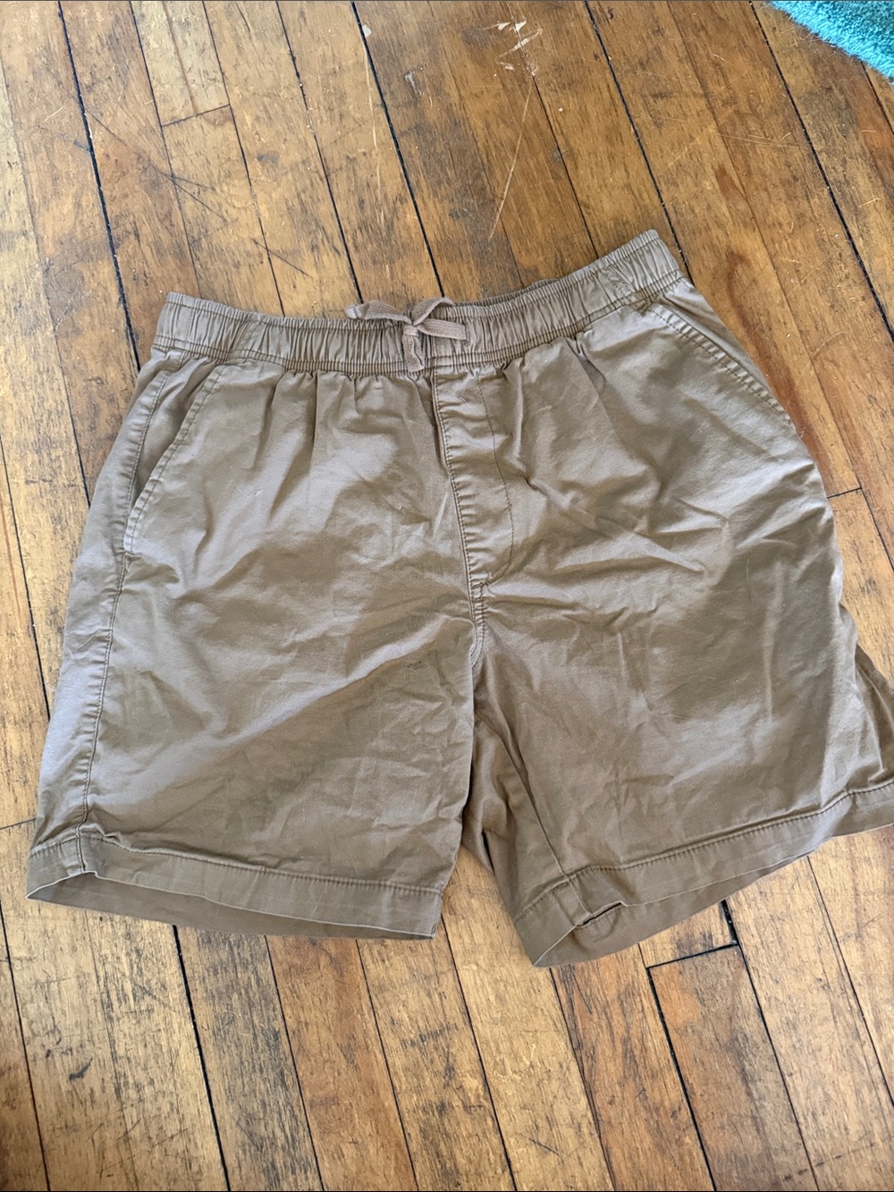 Old Navy Men’s Dark Khaki Jogger Built In Flex Shorts Waist Size 28